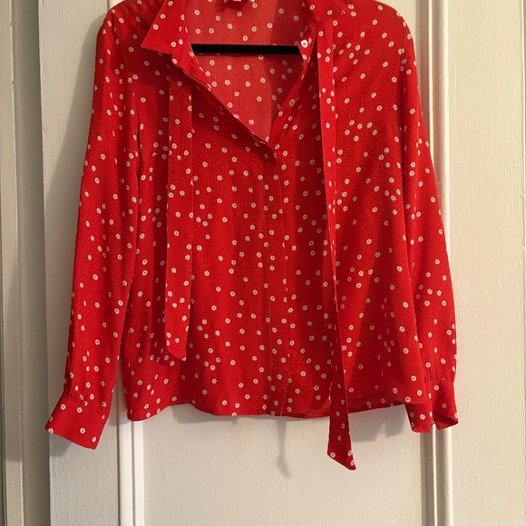 Sezane red silk blouse - Picture 8 of 8
